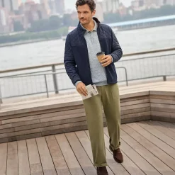 Men's Knockabout Comfort Waist Relaxed Fit Pleated Front Chino Pant