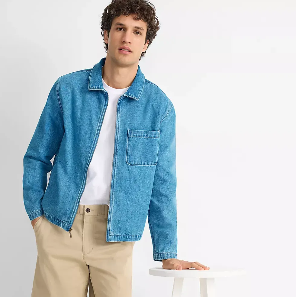 Men's Lightweight Denim Full Zip Jacket