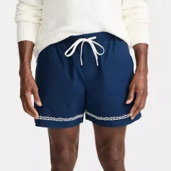 Men's 5.5" Linen Cotton Embroidered Easy Shorts