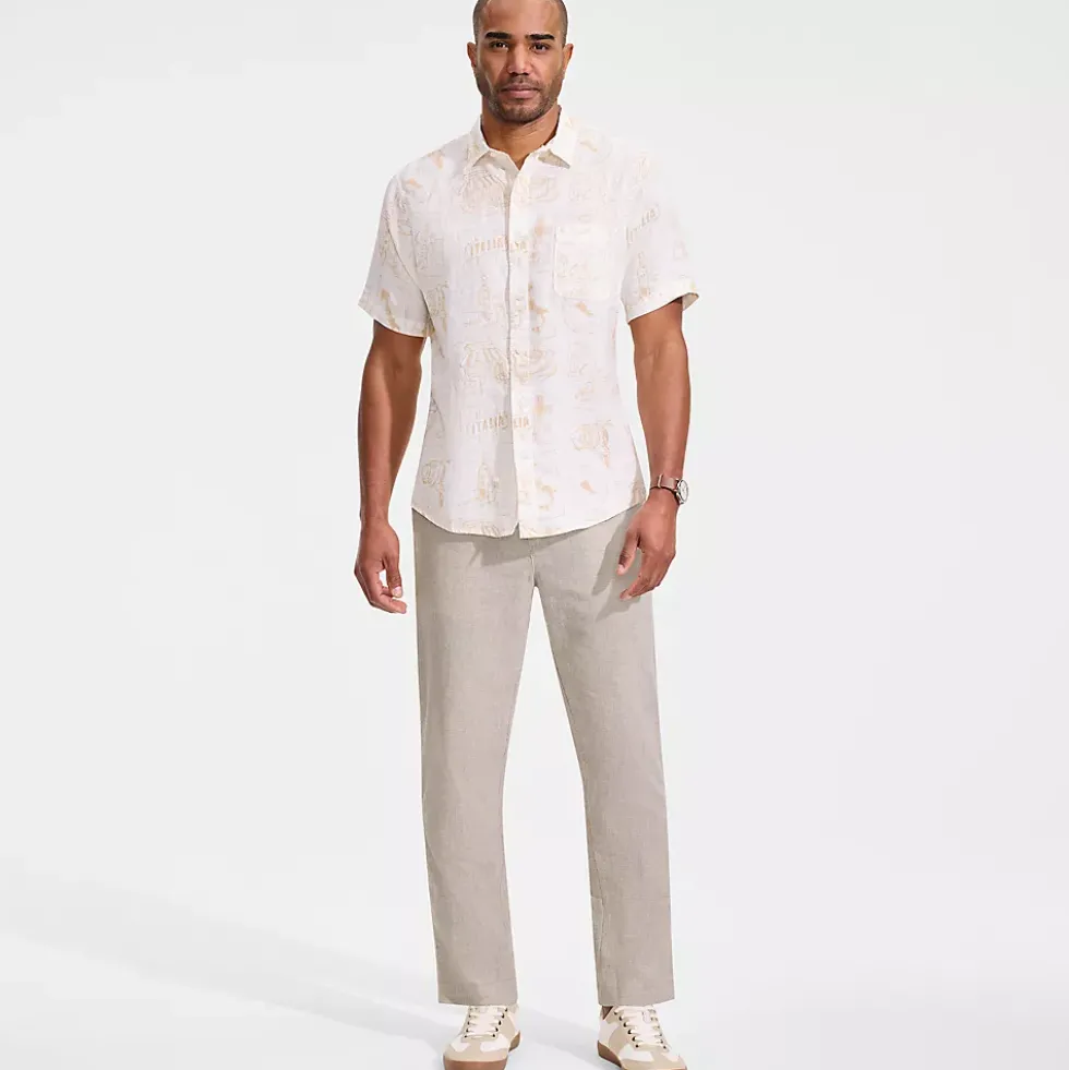 Men's Linen Cotton E-Waist Pant