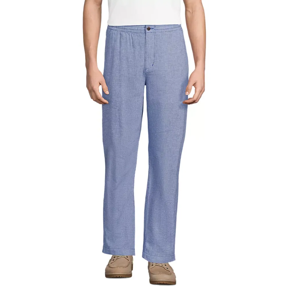 Men's Linen Cotton E-Waist Pant