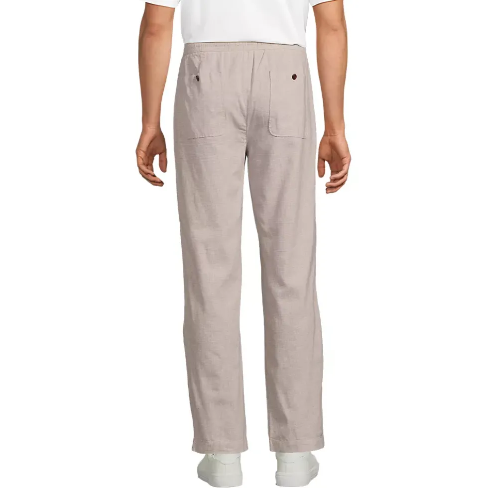 Men's Linen Cotton E-Waist Pant