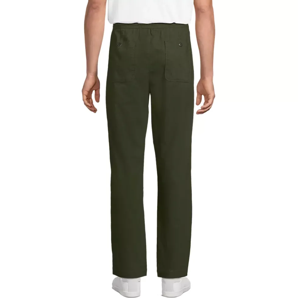 Men's Linen Cotton E-Waist Pant