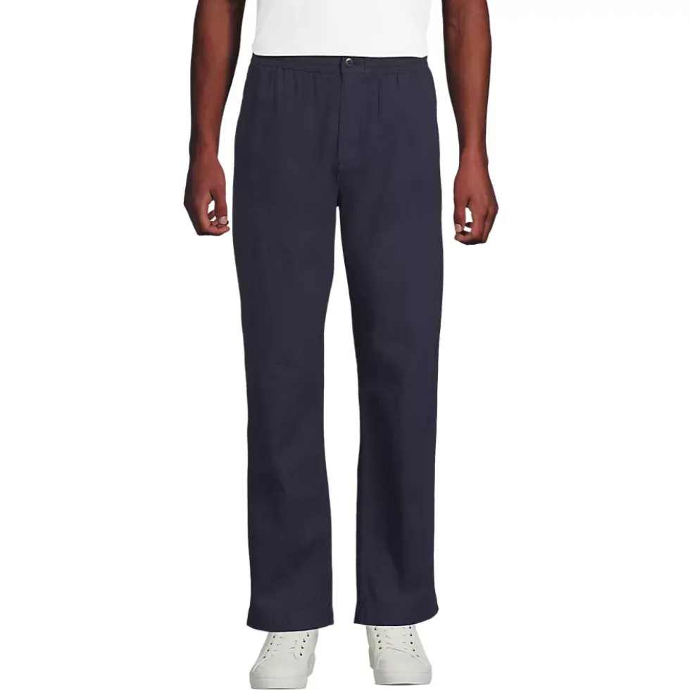 Men's Linen Cotton E-Waist Pant