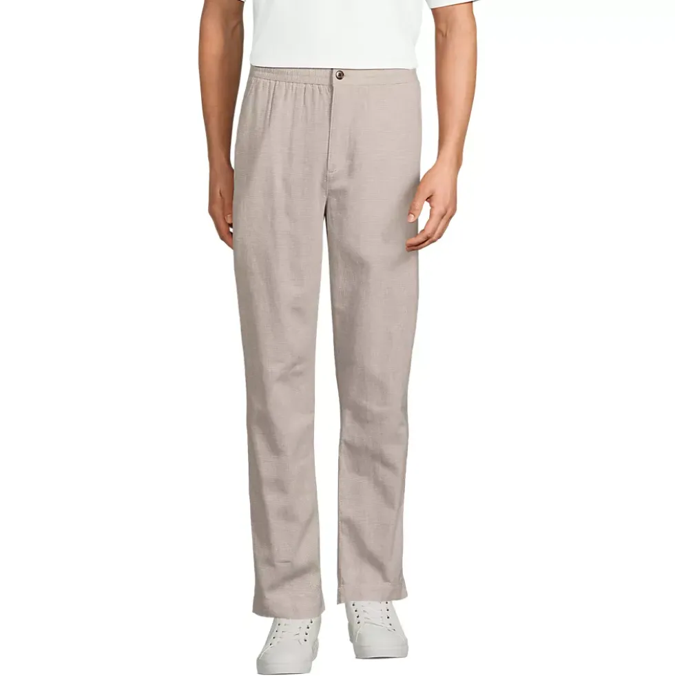 Men's Linen Cotton E-Waist Pant