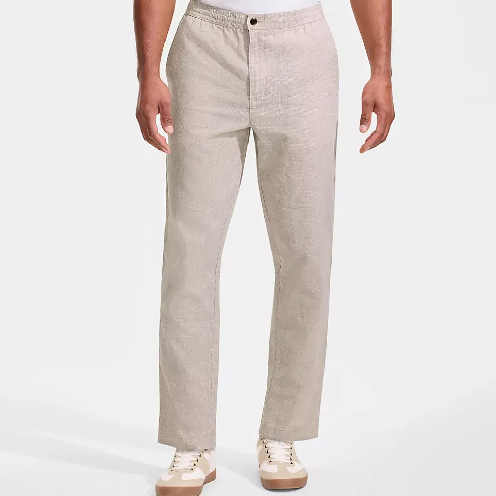 Men's Linen Cotton E-Waist Pant
