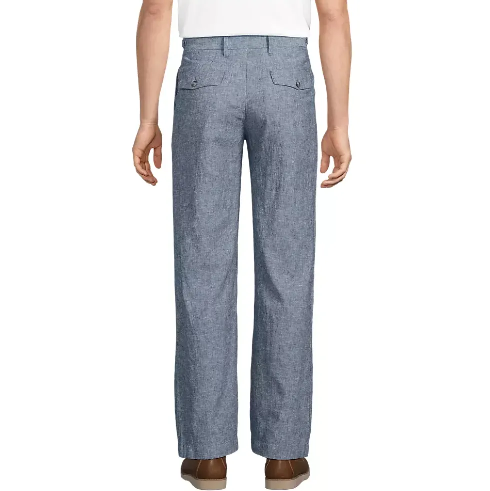 Men's Linen Cotton Pleated Relaxed Pants
