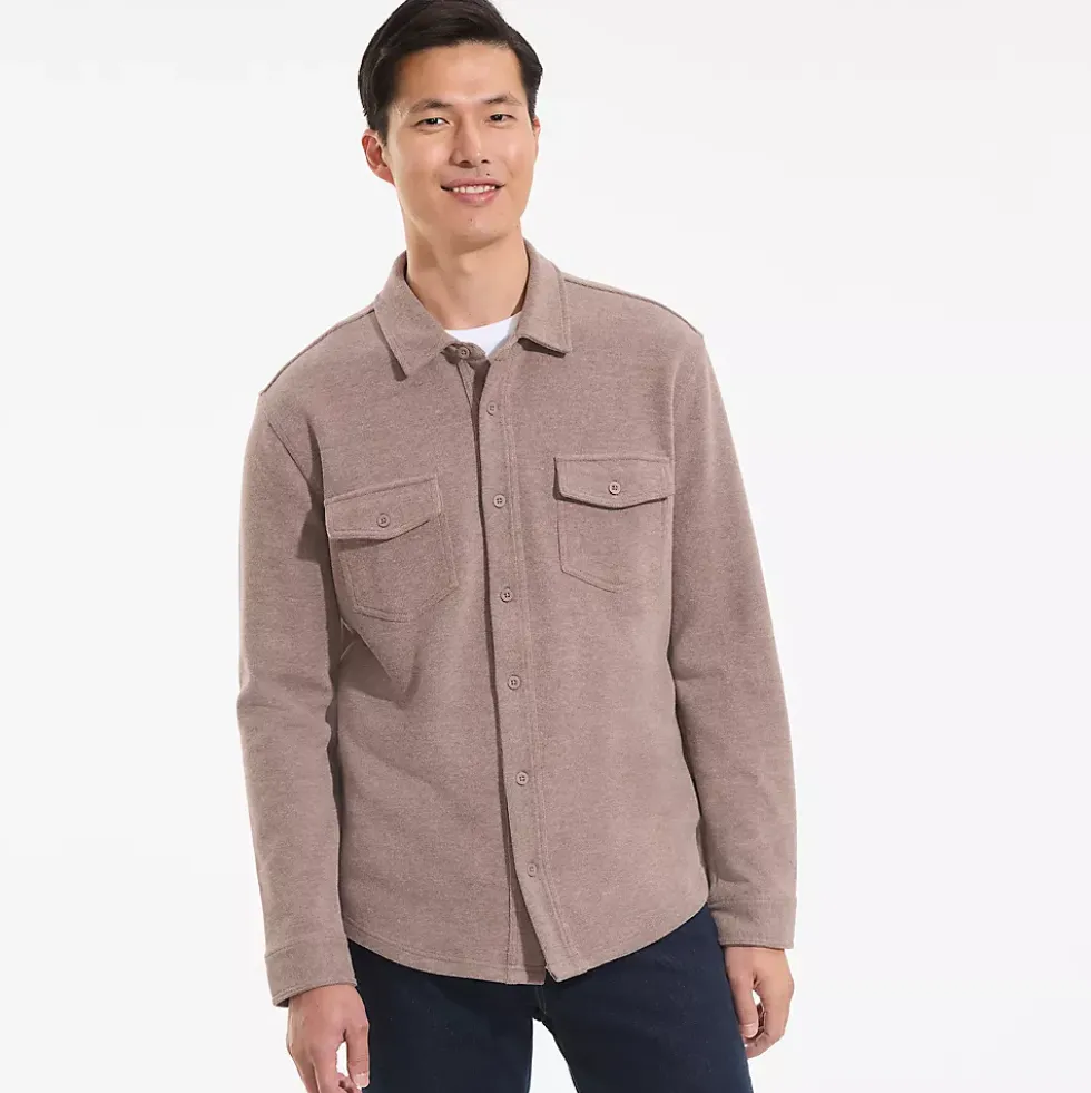 Men's Long Sleeve Bedford Button Through Utility Overshirt