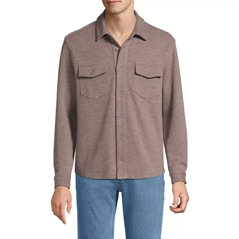 Men's Long Sleeve Bedford Button Through Utility Overshirt