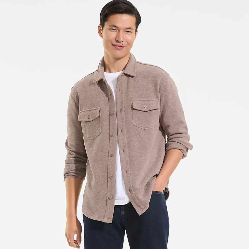 Men's Long Sleeve Bedford Button Through Utility Overshirt