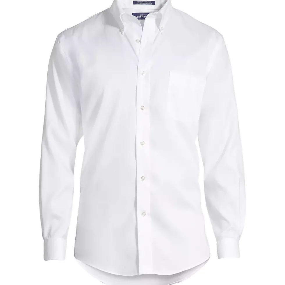 Men's Long Sleeve Buttondown No Iron Pinpoint Shirt