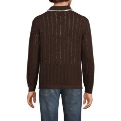 Men's Long Sleeve Button Through Summer Polo Cardigan