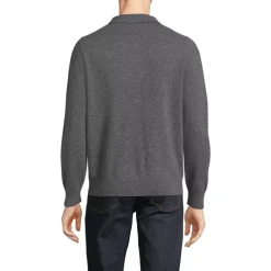 Men's Long Sleeve Cashmere Sweater Polo