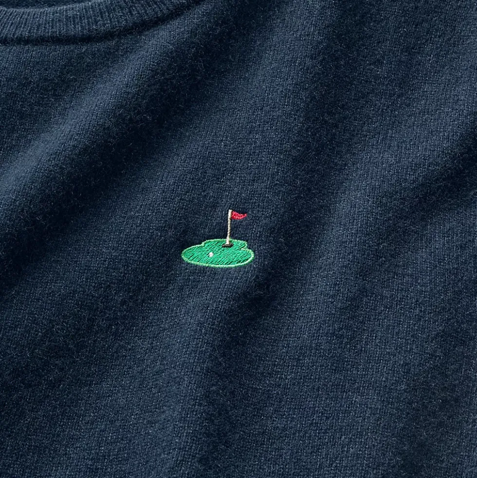 Men's Long Sleeve Cashmere Sweater Polo