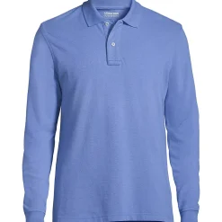 Men's Long Sleeve Classic Mesh Polo Shirt