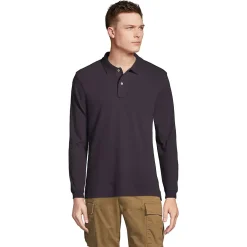 Men's Long Sleeve Classic Mesh Polo Shirt