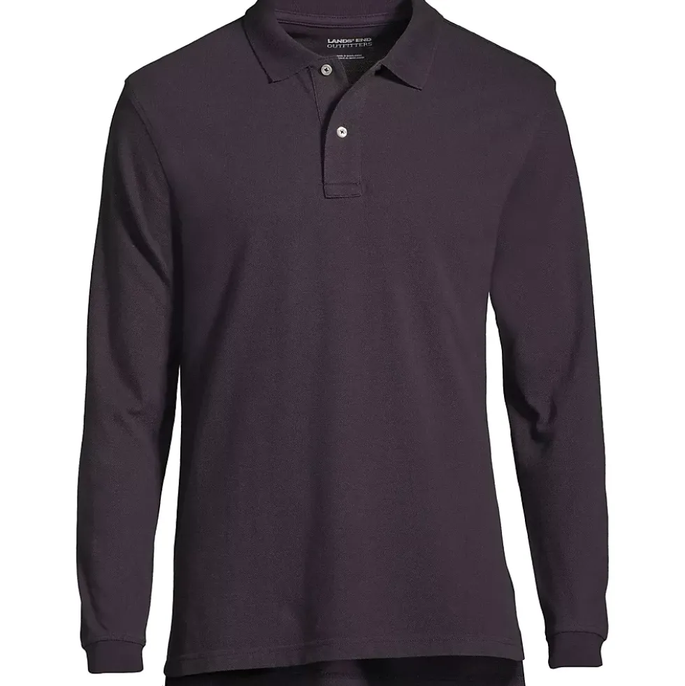 Men's Long Sleeve Classic Mesh Polo Shirt
