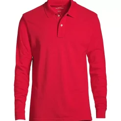 Men's Long Sleeve Classic Mesh Polo Shirt