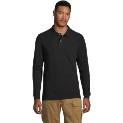 Men's Long Sleeve Classic Mesh Polo Shirt