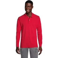 Men's Long Sleeve Classic Mesh Polo Shirt