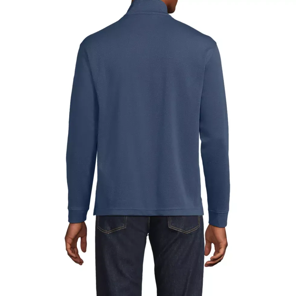 Men's Long Sleeve Cooling Performance Pique Quarter Zip