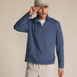 Men's Long Sleeve Cooling Performance Pique Quarter Zip