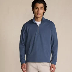 Men's Long Sleeve Cooling Performance Pique Quarter Zip