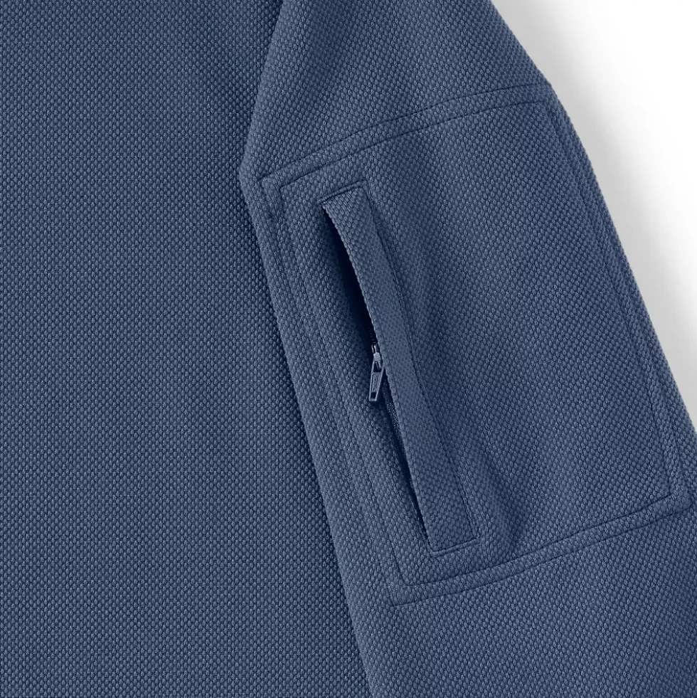 Men's Long Sleeve Cooling Performance Pique Quarter Zip