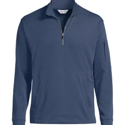 Men's Long Sleeve Cooling Performance Pique Quarter Zip