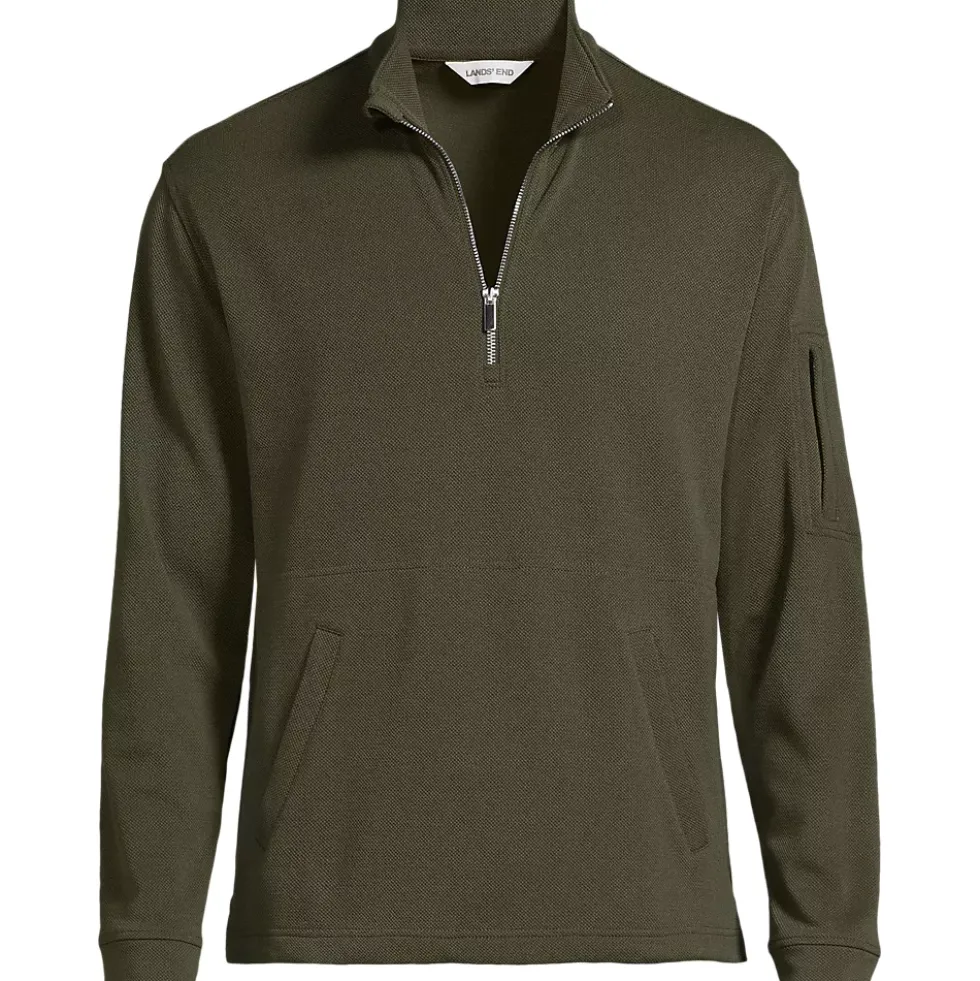 Men's Long Sleeve Cooling Performance Pique Quarter Zip
