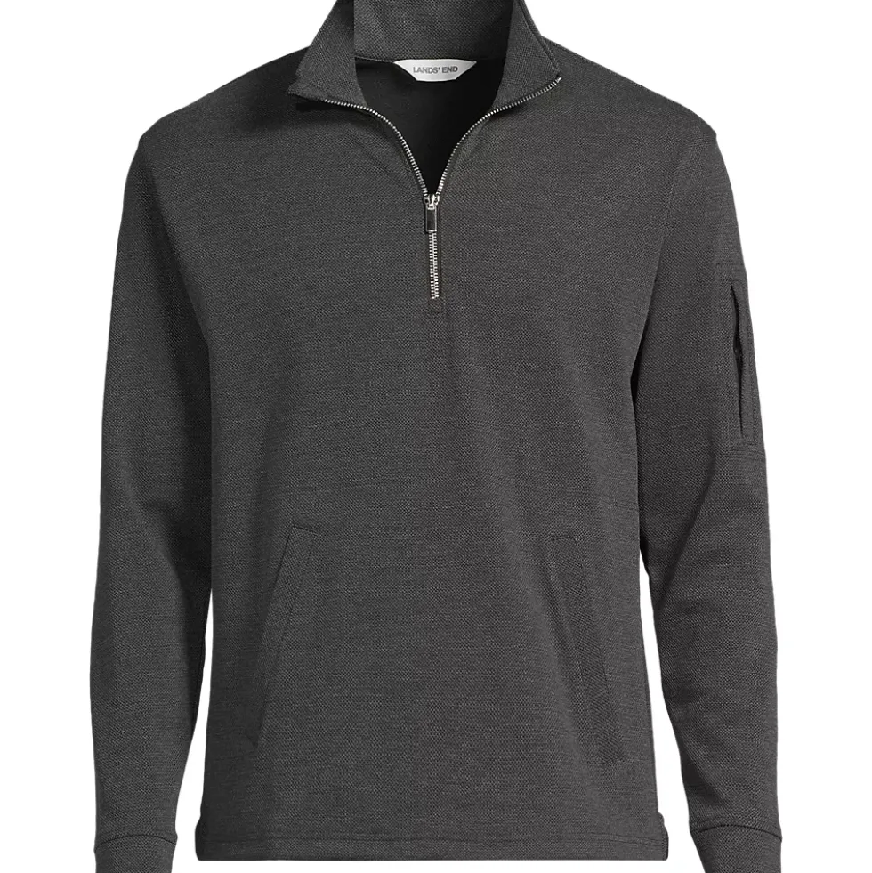 Men's Long Sleeve Cooling Performance Pique Quarter Zip