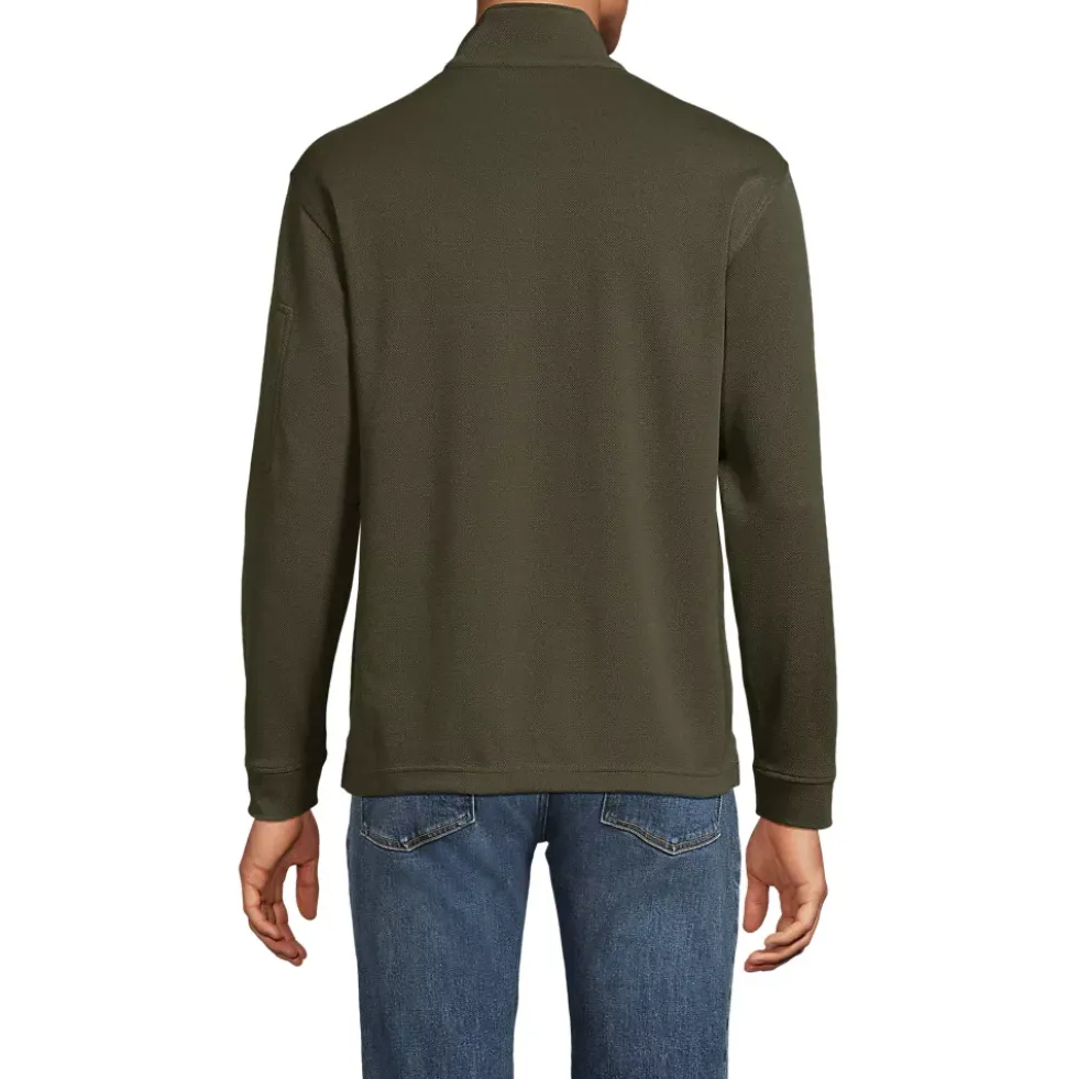 Men's Long Sleeve Cooling Performance Pique Quarter Zip
