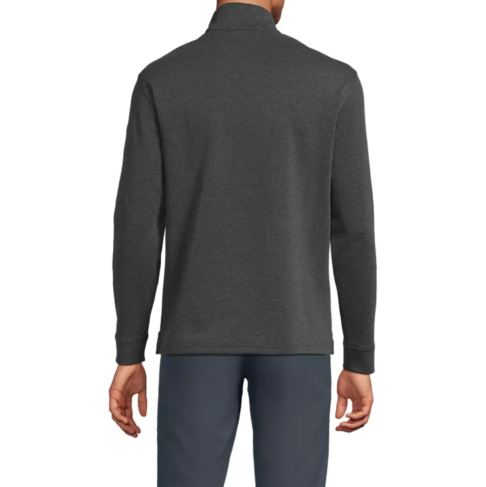Men's Long Sleeve Cooling Performance Pique Quarter Zip