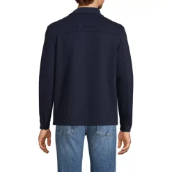 Men's Long Sleeve Corduroy Collar Bedford Rib Quarter Zip