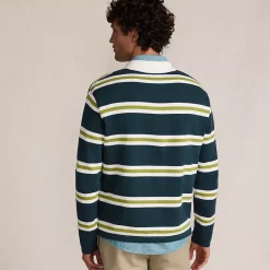 Men's Long Sleeve Cotton Rugby Sweater Polo
