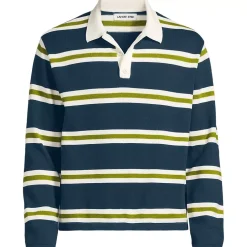 Men's Long Sleeve Cotton Rugby Sweater Polo