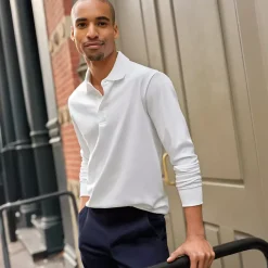 Men's Long Sleeve Cotton Supima Polo Shirt