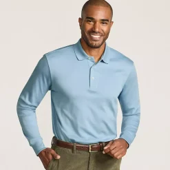 Men's Long Sleeve Cotton Supima Polo Shirt