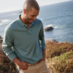 Men's Long Sleeve Cotton Supima Polo Shirt