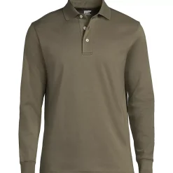 Men's Long Sleeve Cotton Supima Polo Shirt