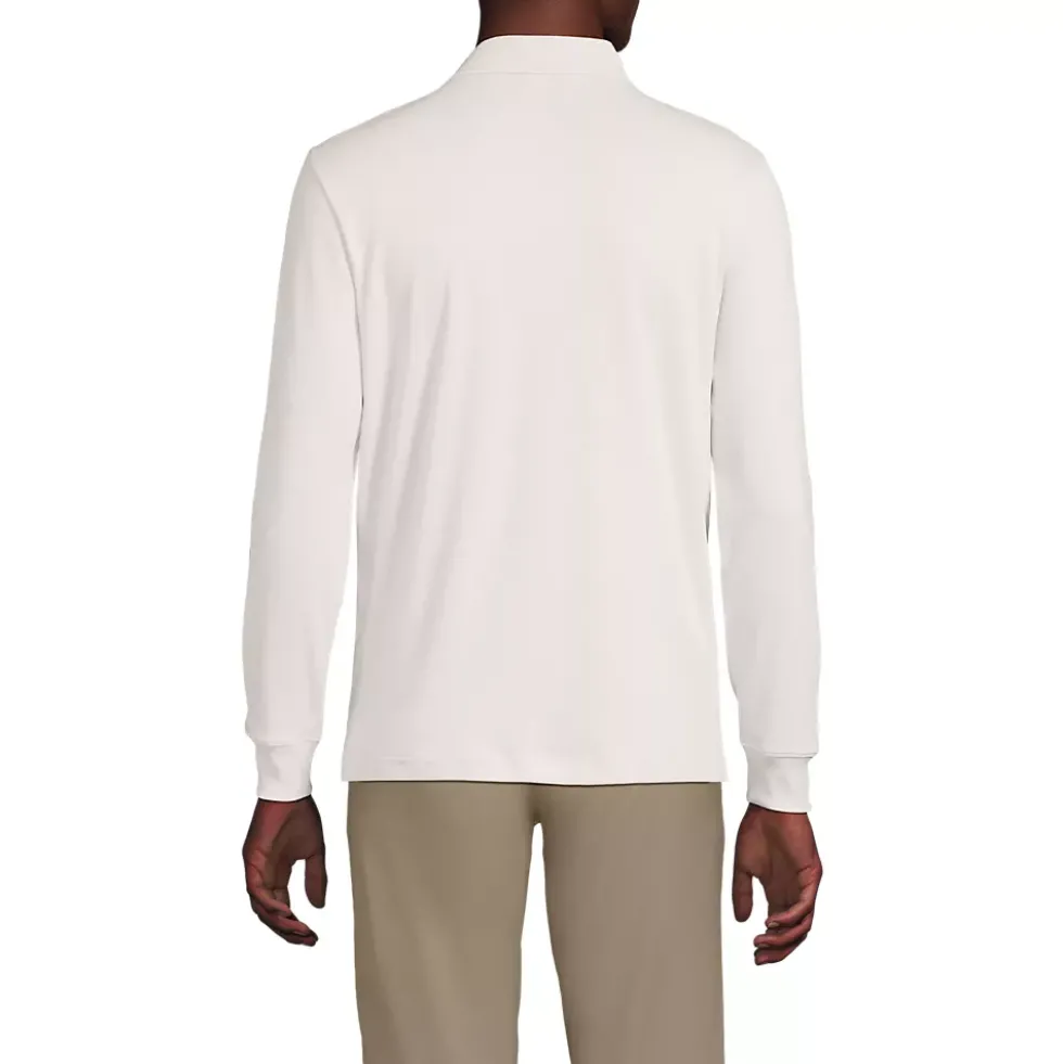 Men's Long Sleeve Cotton Supima Polo Shirt with Pocket