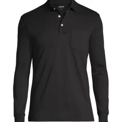 Men's Long Sleeve Cotton Supima Polo Shirt with Pocket