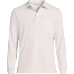 Men's Long Sleeve Cotton Supima Polo Shirt with Pocket