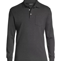 Men's Long Sleeve Cotton Supima Polo Shirt with Pocket
