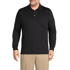 Men's Long Sleeve Cotton Supima Polo Shirt with Pocket