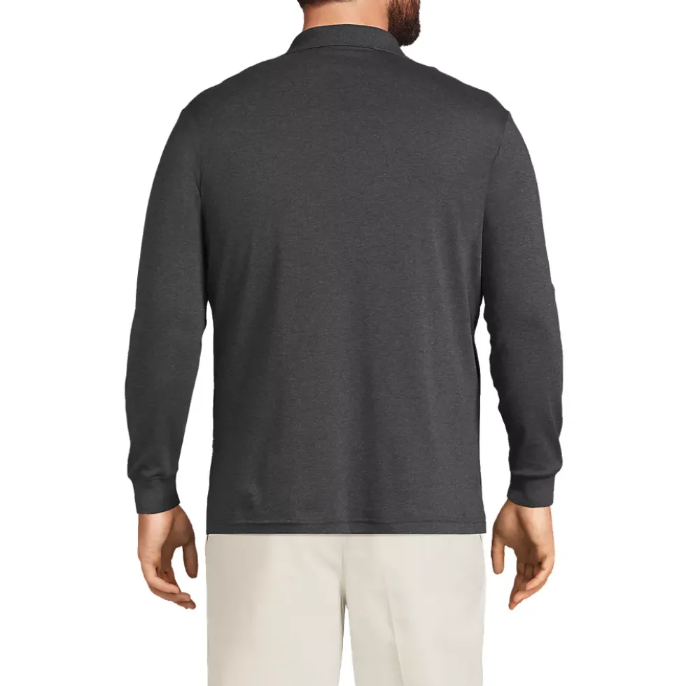 Men's Long Sleeve Cotton Supima Polo Shirt with Pocket