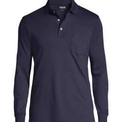 Men's Long Sleeve Cotton Supima Polo Shirt with Pocket