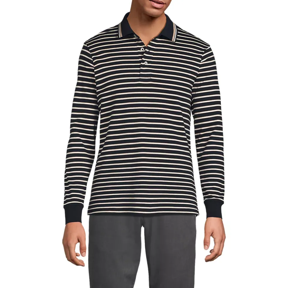 Men's Long Sleeve Cotton Supima Polo Shirt