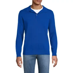 Men's Long Sleeve Cotton Sweater Polo