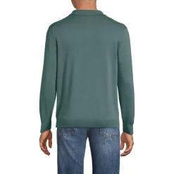 Men's Long Sleeve Cotton Sweater Polo